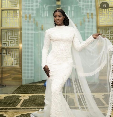 Sira Kante, Modest Bride, Nigerian Bride, Modest Wedding Gowns, Stylish Wedding Dresses, Ig Model, Long Sleeve Wedding Dress Lace, Modest Dresses Casual, Lace Wedding Dress Vintage