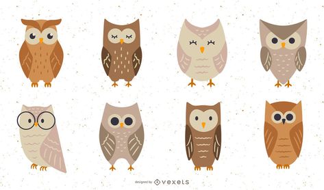 Owl Png, Cute Owls, Owl Vector, Owl Stickers, Illustration Simple, Owl Illustration, Food Illustration Art, Owl Cartoon, Owl Crafts