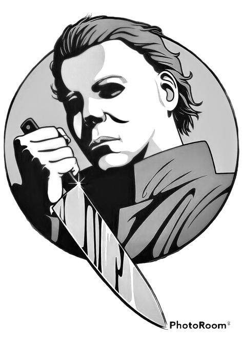 Michael Myers Drawing, Michael Myers Tattoo, Michael Myers Art, Dope Cartoon Art, Horror Show, Michael Myers, Halloween Ideas, Cartoon Art, Happy Halloween