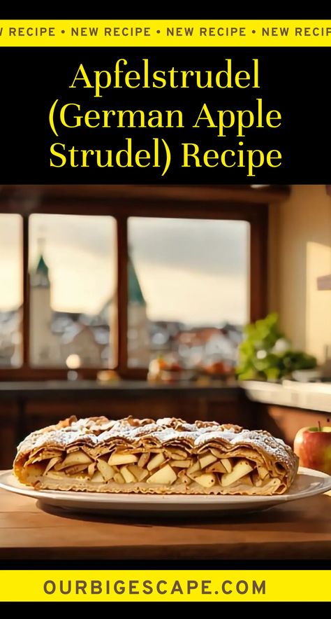 Apfelstrudel (German Apple Strudel) Recipe Apfelstrudel Recipe, German Apple Strudel Recipe, German Apple Strudel, Apple Strudel Recipe, German Pastries, Pastry Dishes, German Food Authentic, Strudel Recipes, Apple Strudel