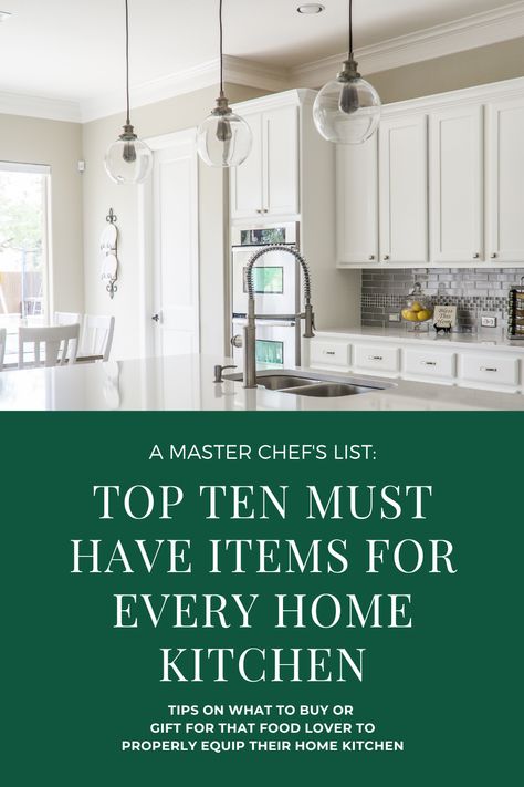 The Top Ten Must Have Items For Every Home Kitchen Must Have Kitchen Gadgets, Kitchen Seating, Private Chef, Kitchen Must Haves, First Time Home Buyers, Kitchen Gifts, Kitchen Reno, Must Have Items, Home Repairs