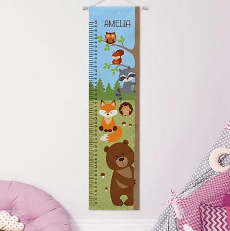 Personalized Woodland Growth Chart Taller Woodland Mural, Woodland Theme Nursery, Felt Tip Markers, Personalized Growth Chart, Growth Charts, Woodland Nursery Theme, Theme Nursery, Painting Wood, Mural Ideas