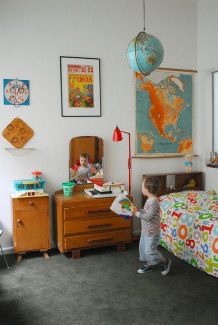 lovely vintage bedroom Vintage Kids Room, Themed Kids Room, Kids Room Inspiration, Vintage Bedroom, Vintage Room, Big Boy Room, Boys Bedrooms, Boy's Bedroom, Kid Spaces