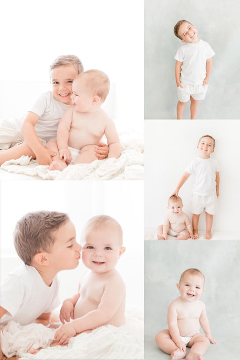 baby photography with sibling Sibling Milestone Pictures, Sibling Birthday Photoshoot, Sibling Photography Poses Two, Baby And Sibling Pictures, Simple Sibling Photoshoot, Baby Sibling Photography, Studio Sibling Photoshoot, Sibling Photo Shoots Studio, Diy Sibling Photo Shoot At Home