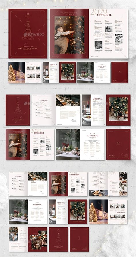 Gift Catalogue Design Layout, Christmas Magazine Design, Car Magazine Layout Design, Christmas Magazine Layout, Christmas Catalogue Design, Christmas Brochure Design, Christmas Layout Design, Christmas Booklet, Typography Brochure