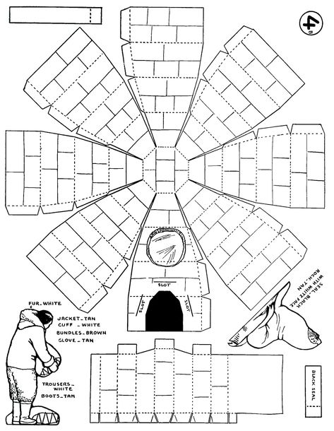 Inuit Diorama - Igloo 4 | Woo! Jr. Kids Activities Inuit Diorama, Inuit Craft, Igloo Template, Inuit Activities, Arctic Activities, Igloo Craft, Urs Polar, Inuit People, Inuit Art