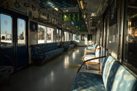 Subway Train Interior, Underwater Train, Train Interior, Train Aesthetic, Subway Train, Interior Illustration, Reborn Katekyo Hitman, Ap Art, Beautiful Villages