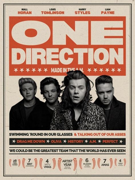 Arctic Monkeys Poster, One Direction Drawings, Teen World, Gambar One Direction, Vintage Music Posters, One Direction Wallpaper, One Direction Concert, Music Poster Design, One Direction Photos