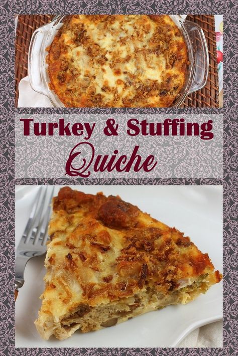 Turkey And Stuffing Quiche, Turkey Stuffing Quiche, Leftover Stuffing Recipes Breakfast, Thanksgiving Quiche Recipes, Thanksgiving Leftovers Breakfast, Leftover Turkey Breakfast Recipes, Thanksgiving Quiche, Turkey For Breakfast, Turkey Pancakes