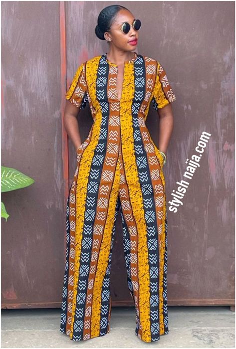 Captivating Ankara Jumpsuit Styles We Love. - Stylish Naija Jumpsuits For Ladies, Ankara Jumpsuit Styles, Jumpsuit Styles, African Pants, Unique Jumpsuits, African Print Jumpsuit, Ankara Jumpsuit, Stylish Naija, Classy Jumpsuit