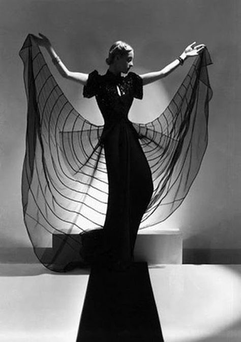 Spider Dress, Horst P Horst, Flapper Girls, Glamour Vintage, Look Retro, Vintage Fashion Photography, Gothic Steampunk, 1930s Fashion, Long Black Dress