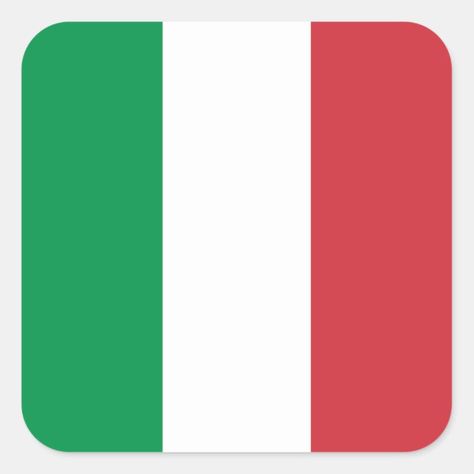 Italy (Italian) Flag Square Sticker - Italy Italian Flag Colors, Business Card Design Minimalist, Italy Gift, Italy Flag, Italian Flag, Flag Colors, Wedding Pinterest, Sticker Shop, Round Stickers