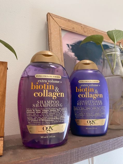 Ogx Biotin And Collagen, Ogx Shampoo, Biotin And Collagen Shampoo, Silicone Free Shampoo, Wavy Hair Care, Vitamin B7, Keratin Shampoo, Essence Makeup, Biotin Shampoo