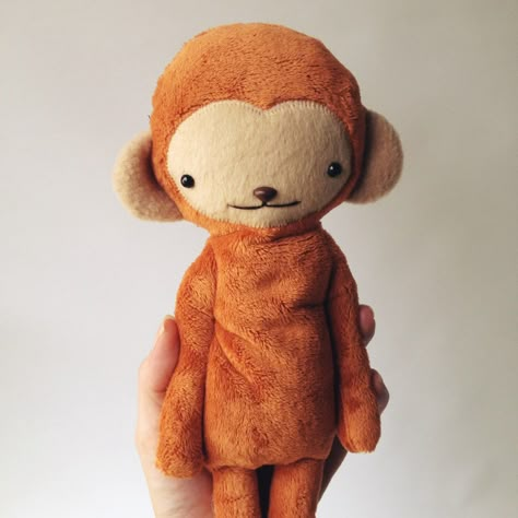 Monkey Plush Sewing Pattern, Monkey Stuffed Animal Pattern, Monkey Soft Toy, Monkey Plush Pattern, Margaret Core, Monkey Plushies, Kawaii Monkey, Plushies Diy, Octopus Stuffed Animal