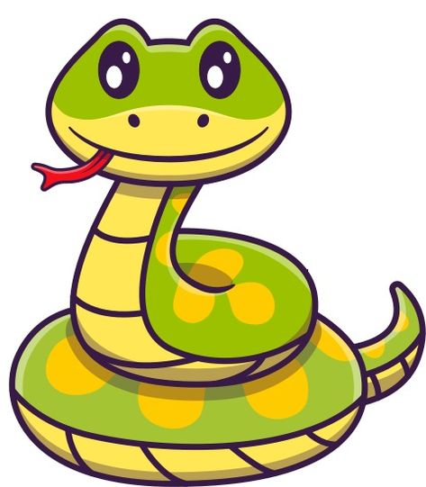 Cute Snake Cartoon, Snake Icon, Snake Cartoon, Cartoon Snake, Snake Illustration, Cute Snake, Green Snake, One Design, Diy Gifts