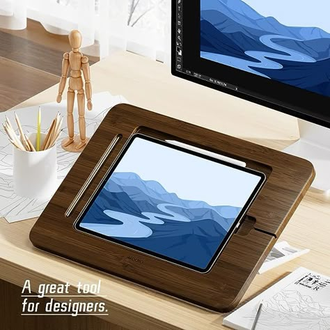 Ipad Stand For Drawing, Desk Tablet Stand, Ipad Stand Design, Tablet Stand Wooden, Tablet Stand Design, Big Ipad, Drawing Stand, Tablet Drawing, Ipad Pro 3