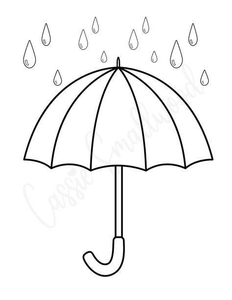 Raindrop Template, Umbrella Template, Umbrella Coloring Page, Unique Umbrella, Umbrella Drawing, Preschool Lesson Plan Template, Umbrella Cards, Pencil Drawings Of Flowers, Paper Dolls Clothing