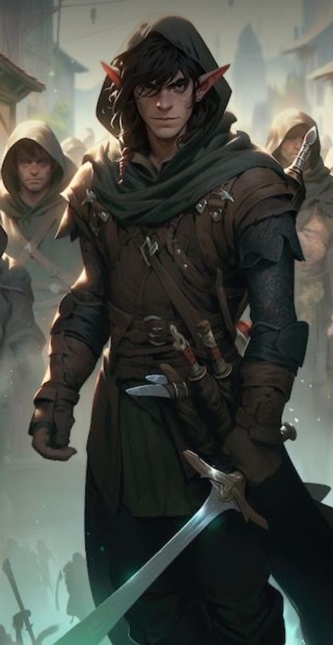 Wood Elf Rogue Male, Elven Warrior Art Male, Tiefling Rogue Male, Dnd Rogue Male, Dnd Elf Male, Elf Ranger Male, Male Wood Elf, Wood Elf Male, Dnd Ranger