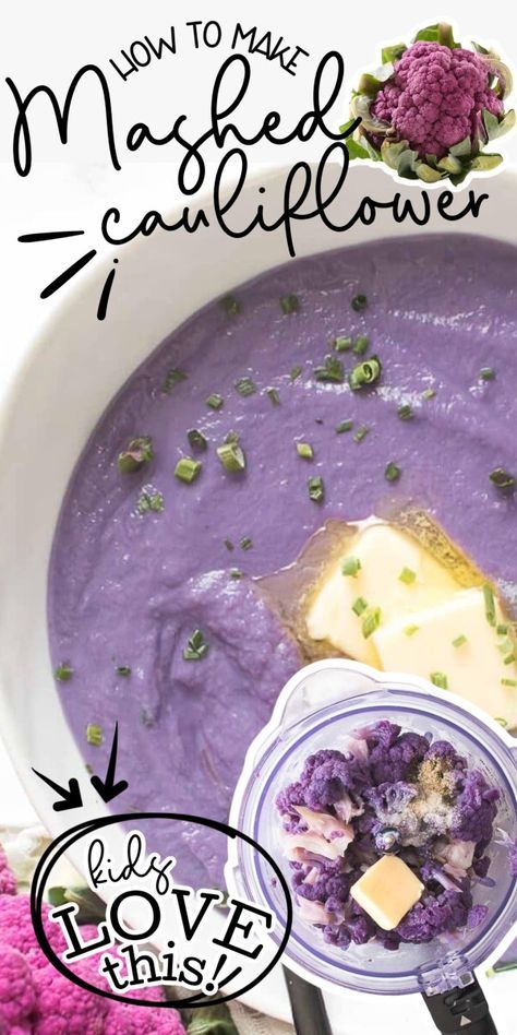 Purple Cauliflower Mash Recipe Purple Cauliflower Recipe, Gaps Diet Recipes, Purple Cauliflower, Cauliflower Mash, Purple Food, Healthy Vegetable Recipes, Gaps Diet, Mashed Cauliflower, Love Eat