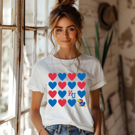 Kansas University Shirt, Jayhawks Shirt, Kansas Basketball Shirt, KU Football Basketball Ku Football, College Spirit Wear, Ku Basketball, Kansas Basketball, Ku Jayhawks, University Shirt, Bird Shirt, University Of Kansas, Basketball Shirts