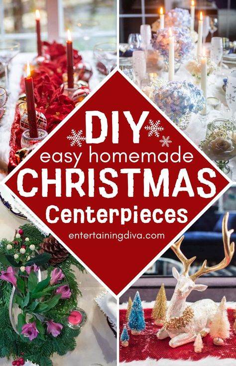 Centerpiece Ideas Christmas, Diy Christmas Centerpiece Ideas, Christmas Party Centerpieces, Diy Christmas Centerpiece, Poinsettia Centerpiece, Christmas Centerpieces Cheap, Christmas Centerpiece Ideas, Festive Centerpieces, Christmas Dining Table