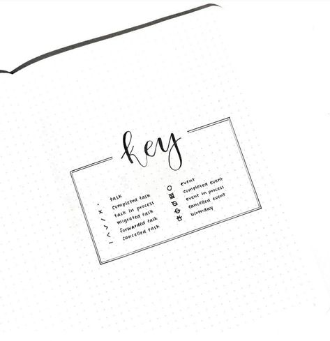 Bullet Journal Key Page, Bullet Journal Daily, Bullet Journal Index, Bullet Journal August, Journal Key, Minimalist Bullet Journal, Ballet Journal, Boulet Journal, Bullet Journal Minimalist