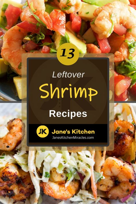 shrimp tacos on a plate Creamy Sauce Recipes, Leftover Shrimp Recipes, Leftover Shrimp, Shrimp Salad Sandwich, Cooked Shrimp Recipes, Shrimp Chowder, Sweet Chili Dipping Sauce, Shrimp Pasta Salad, Ic Recipes