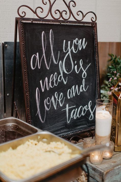 Taco Bar Wedding, Autumn Wedding Food, Autumn Wedding Reception, Wedding Reception Ideas, Wedding Reception Signs, Wedding Reception Food, Diy Event, Taco Bar, Camp Wedding