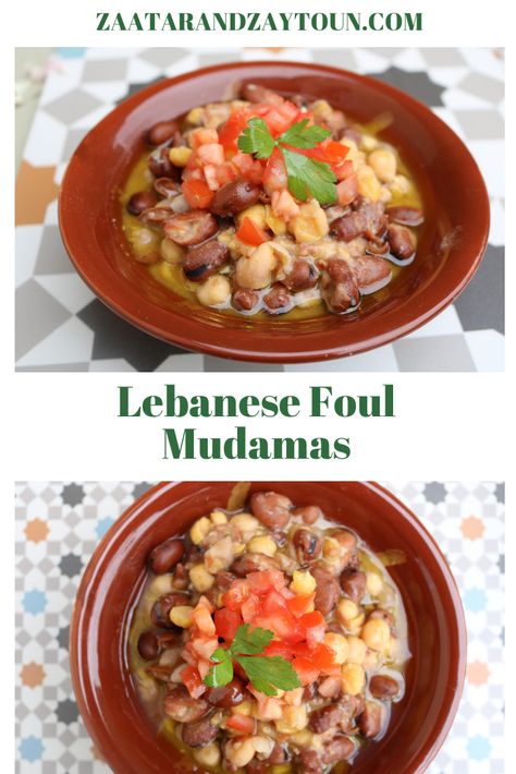 Lebanese Fava Beans Recipe, Foul Recipe Lebanese, Foul Beans Recipe, Canned Fava Bean Recipe, Foul Medames Recipe, Ful Medames Recipe, Arabic Foul Recipe, Arabic Vegetables, Lebanese Fatteh