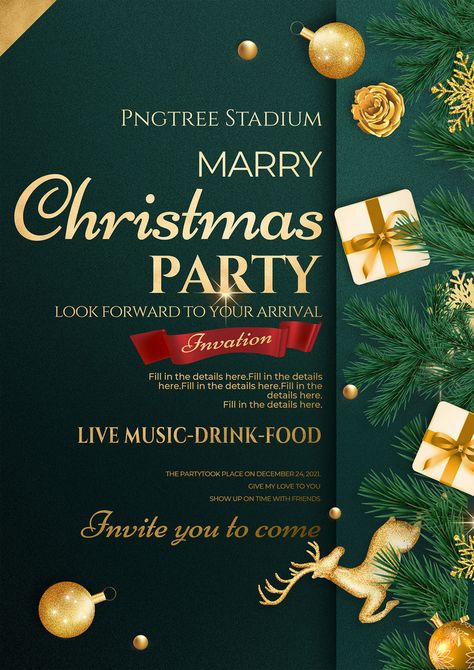 Christmas Party Invitations Ideas, Christmas Invitations Ideas, Restaurant Birthday, New Year Invitation, Christmas Brochure, Blue Christmas Background, Christmas Poster Design, Christmas Invitation Card, Business Restaurant