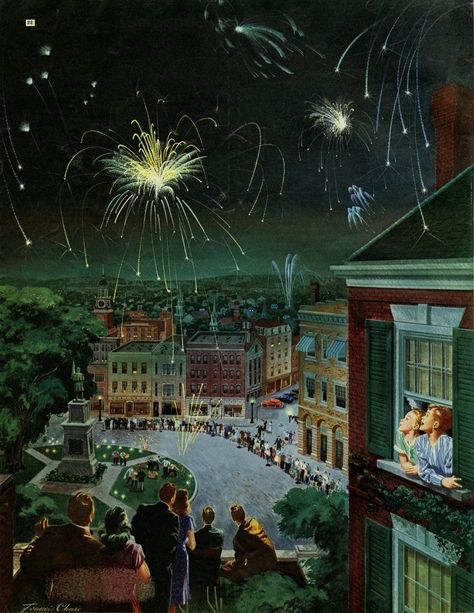 The Fourth | Flickr - Photo Sharing! Vintage Fireworks, New Year Fireworks, Vintage Life, Vintage Pinup, Magazine Art, Cool Posters, Vintage Painting, July 4th, Vintage Illustration