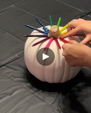 How to melt crayons on pumpkins | Love this DIY for Halloween! 🎃🖍 | By LADbibleFacebook Crayon Melt Pumpkin, Melted Crayon Pumpkin Diy, Crayon Melted Pumpkin, Pumpkin Crayon Melting Diy, Diy Marbled Pumpkins, Melted Crayon Pumpkin, Crayon Melting Pumpkin, Decorating Pumpkins Ideas, Pumkin Decorate Ideas