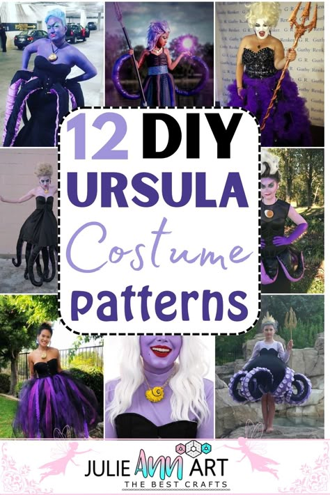 Ursula Costume Disney Ursula Costume Diy, Ursula Halloween Costume Diy, Easy Diy Ursula Costume, Plus Size Ursula Costume, Ursula Womens Costume, Ursula Bounding Inspired Outfits, How To Make An Ursula Costume, Ursula Make Up Halloween, Adult Ursula Costume Diy