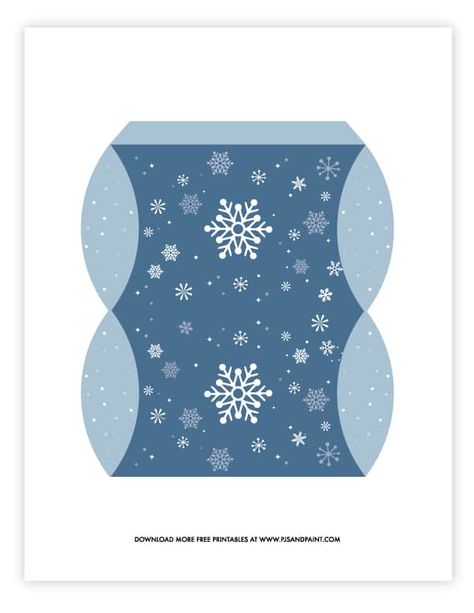 Pillow Boxes Template, Christmas Box Templates Free Printable, Container Gifts, Christmas Pillow Boxes, Pillow Box Template, Snowflake Pillows, Snowflake Pillow, Snow Theme, Ideas Navidad