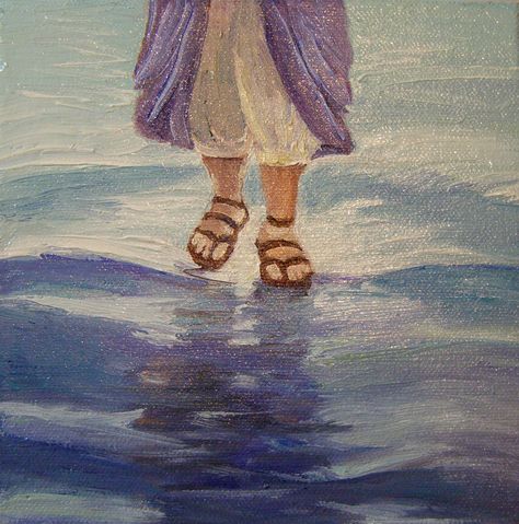 christ walking on water painting | Jesus Walking On Water Beautiful Hadith, Biblical Artwork, Walking On Water, Jesus Drawings, Jesus Artwork, Bible Journaling Ideas Drawings, Lds Art, Bible Illustrations, Media Photography