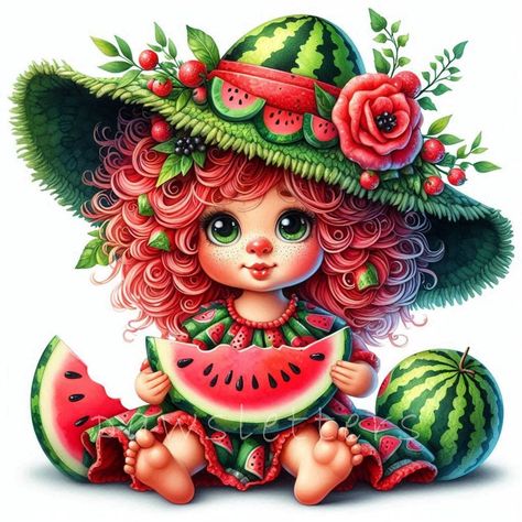 Happy Yalda Night Wallpaper, Watermelon Garden, Watermelon Gnome, Gnome Illustration, Watermelon Images, Gnome Clipart, Sweet Watermelon, Emoji Images, Garden Gnome