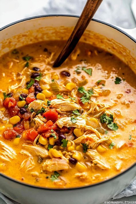 🍲 Dive into a delicious, hearty dinner with this versatile taco soup recipe! Made with ground beef or chicken, zesty Rotel diced tomatoes, black beans, and creamy cheese, it’s the perfect comfort food. Choose from stovetop, Instant Pot, or slow cooker methods to suit your schedule. Ready in just 30 minutes or slowly simmered for a flavorful 4-8 hours, this recipe serves 4-5 and can easily be made keto-friendly! Top with fresh avocado, cilantro, and a splash of lime for a burst of freshness! 🥑🌿✨ #TacoSoup #NicheRecipes #ComfortFood Easy Healthy Recipes Crockpot, Mexican Dinner Healthy, Chicken Recipes With Cilantro, Easy Chili Instant Pot Recipes, Comfort Fall Recipes, Chicken Southwest Soup, Chili Ideas Dinners, Crockpot Creamy Chicken Taco Soup, Easy Meal Prep Soup