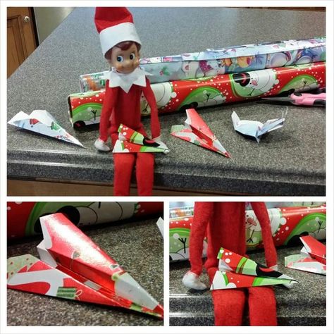 Elf Arrival Paper Airplane, Elf On The Shelf Paper Airplane, Elf On The Shelf Paper, Elf Ideas Easy, Elf Games, Shelf Paper, Elf Magic, Awesome Elf On The Shelf Ideas, Elf Activities