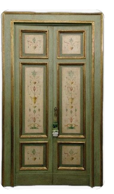 Painted Door, Vintage Doors, Door Murals, Antique Doors, Antique Door, Painted Paneling, Bedroom Doors, Hand Painted Furniture, Unique Doors