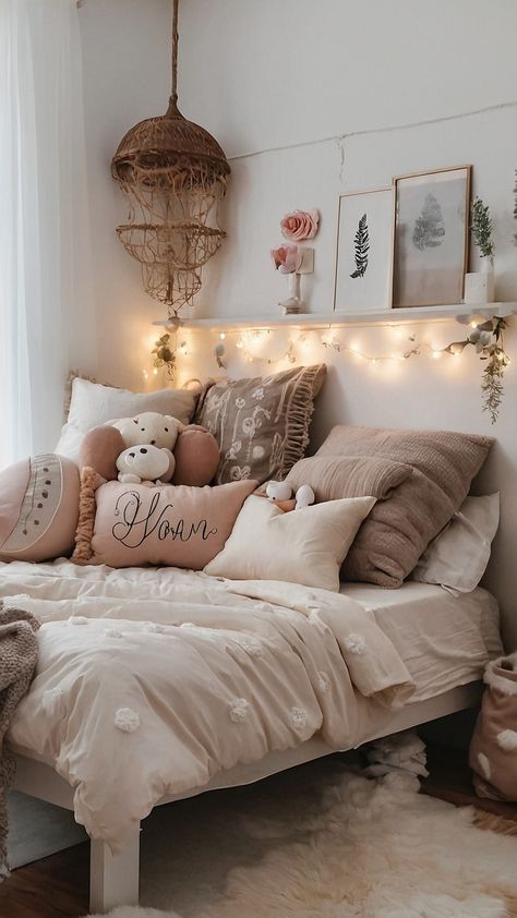 Cute Small Room Ideas Aesthetic Bedding & Blankets, Cozy Bedroom For Teenage Girl, Teen Bedroom White Furniture, Twin Small Bedroom Ideas, Day Beds Aesthetic, Small Teenage Room Ideas, College Girl Room Ideas, Cute Teen Bedrooms For Girls, Aesthetic Teen Bedroom Decor