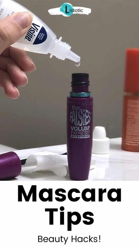 Old Mascara Hacks, Mascara Tips And Tricks, How To Make Mascara, Mascara Routine, Dry Mascara, Jenner Hair, Mascara Hacks, Eyeliner Techniques, Viral Makeup