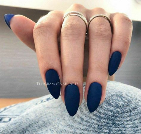 Navy Matte Nails Short, Navy Nails Matte, Navy Blue Matte Nails Fall, Navy Nails Coffin, Trendy Nails Matte, Midnight Blue Nails, Amber Nails, Blue Matte Nails, Acrylic Nails Stiletto