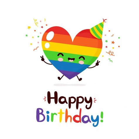 Cute happy smiling rainbow heart charact... | Premium Vector #Freepik #vector #birthday #happy-birthday #heart #celebration Gay Birthday Cards, Happy Birthday Girlfriend, Heart Character, Happy Birthday Rainbow, Happy Birthday Hearts, Fathers Day Images, Cute Happy, Birthday Cards Diy, Birthday Sign