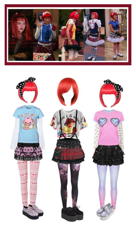 "Lola Luftnagle - Red Wig" by everysimpleplan ❤ liked on Polyvore featuring Bardot, Bebe, Marni, Hell Bunny, The Ragged Priest, RetrÃ² and disney Hannah And Lola Costume, Lola Halloween Costume, Lola Luftnagle, Lola Costume, Hannah Montana Outfits, Hannah Montana 3, Montana Outfits, Cosplay Inspired Outfits, Hannah Montana Forever