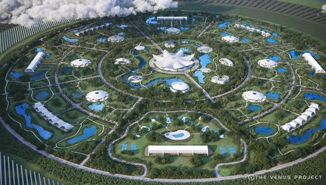 3. The third ring includes the living premises, as well as R&D and office spaces. Venus Project, Futuristic Building, Future Buildings, Sci Fi City, Eco City, Structure Architecture, Fantasy City, Green City, Resource Management