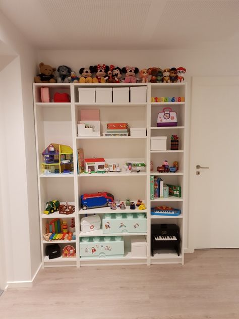 #ikeabilly for kids room Billy Bookcase Nursery, Billy Ikea Kids Room, Billy Bookcase Kids Room, Ikea Billy Kids Room, Kids Room Shelves, Billy Ikea, Ikea Kids Room, Billy Kid, Ikea Kids