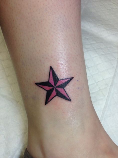 Star tattoo on my white leg Blue Star Tattoo, Nautical Star Tattoo, Star Sleeve Tattoo, Nautical Star Tattoos, Tattoo On Leg, Nautical Star, Star Tattoo Designs, Star Tattoo, Pretty Tattoos For Women