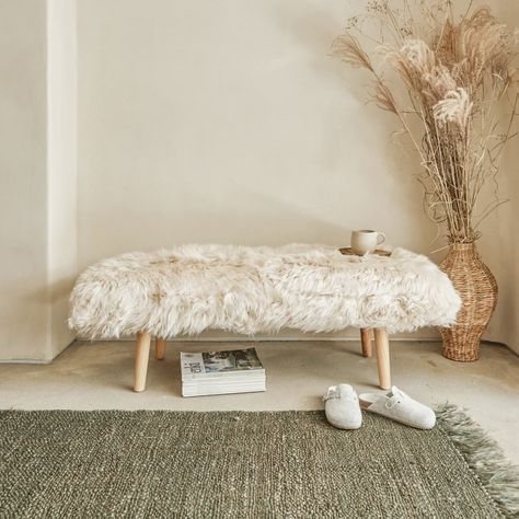 Embrace the cooler weather with sumptuous, warm + cosy sheepskin stools. Endlessly versatile, super soft and ever-so-comfortable! Tap to shop. #cosyseason #musthaves #favourites #toppicks #scandinavianhome #interiorsinspiration #scandinavianstyle #scandihome #scandidecor #sheepskinfurniture #sheepskin #decoralist Sheepskin Stool, Cowhide Cushions, Bed Stool, Scandi Decor, Scandi Home, Scandinavian Home, Window Seat, Seat Pads, House Inspiration