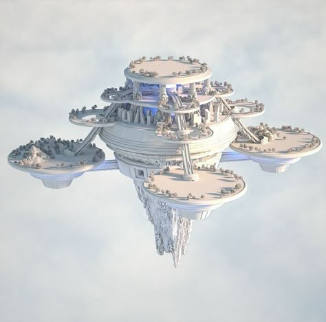 Bangunan Minecraft, Sci Fi City, Floating City, Fantasy City, Fantasy Castle, Biome, Fantasy Places, Futuristic Art, Futuristic City