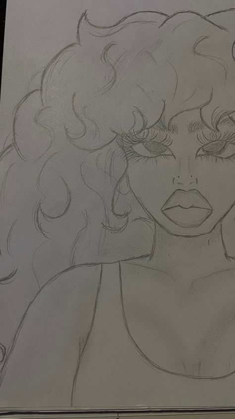 Baddie Aesthetic Drawing, Sza Singer Drawing Easy, Edges Drawing, Sza Ctrl Drawing, Sza Drawing Sketch Easy, Black People Drawings Sketch, Sza Artist Drawing, Baddie Drawings, Girl Drawing Sketches Y2k